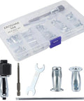 M4 Jack Nut With Installation Tool Kit, Threaded Insert Nuts For Plastic Polywood Pressboard And Hardboard displayed in case
