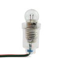 Heavy Duty E10 Screw Lamp Holder With Wire Nickel Socket For Small Bulbs 110V Test Rig close-up of clear lamp holder with bulb and wires