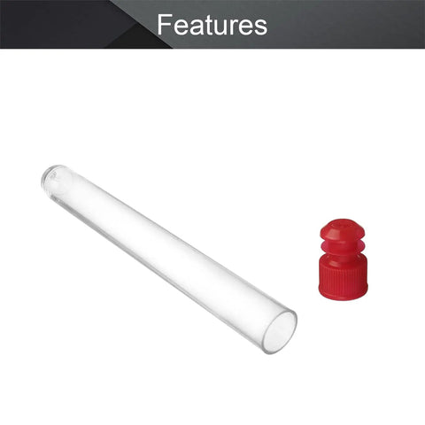Clear Plastic Test Tubes With Red Caps 100 Pack 13mm By 100mm Mini Tubes With Lids Leak Proof Snap Caps Perfect For Diy Jewelry Beads Powder Spices Liquids Yeast Samples And Lab Experiments. Clear 13mm x 100mm test tube with red snap cap