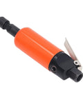Badass Compact Pneumatic Air Die Grinder With Straight Grip And Ultra Low Vibration For Smooth Polishing Deburring And Sanding Jobs Lightweight Build ready for woodworking and garage projects, orange alloy body.