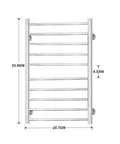 Curved 10 Bar Wall Mounted Towel Warmer Hardwired Electric Bath Towel Heater for Fast Drying Towels and Robes in Modern Bathrooms