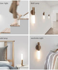 Wooden LED Night Lights With Motion Sensor Dual Sensing Photosensitive And Infrared, wall mounted for stairs, hallway, bedroom, wardrobe.