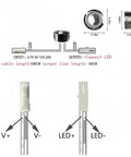 Wiring diagram for Hidden Touch Dimmer Switch For 12V 24V LED Strips Stepless Brightness Controller with dimensions