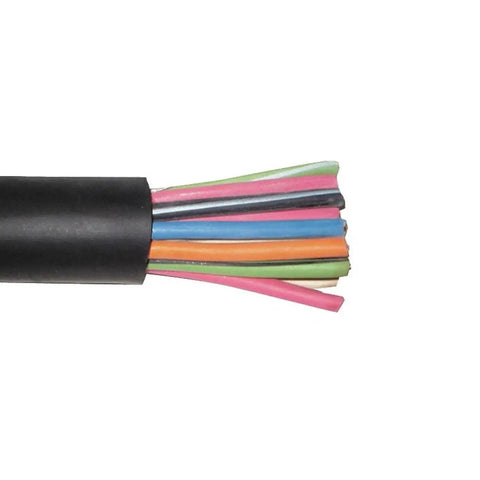 Ten By Ten SOOW Portable Cable 600V Black Heavy Duty Electrical Cord 450 Feet AWG Ten Conductors Industrial Grade Power Cable Outdoor Gigs And Rough Real World Electric Work, black jacket cutaway