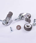 Rubber Caster Wheels 1.5 Inch Set Of 4 With 5/16 X 1-1/2 Inch Stems, 20mm Sockets, locking castors for furniture, cribs, trolleys.