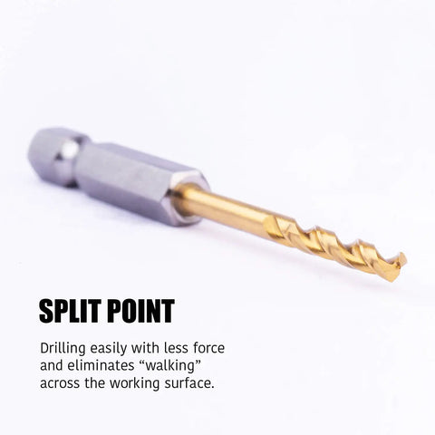 One Eighth Inch Hex Shank Drill Bit Set, 12 Pc HSS Titanium Coated For Three Times Longer Life, Beefed-Up Quick Change Shank For Impact Drivers, Twist Bits For Metal Wood And Plastic