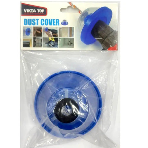 Packaging of Drill Dust Cover Bowl For Electric Hammers And Impact Drills, Flexible Dust Shield, Blue, universal fit with sealing ring.