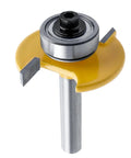 Rugged Pro Grade Quarter Inch Shank Biscuit Joiner Router Bit With Ball Bearing Guide for precise wood joints, featuring hardened steel.
