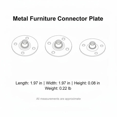 Diagram of Heavy Duty Metal Furniture Connector Plate With Nuts For Sofa Cabinet And Chair Joints No Wobble Fix Rock Solid Reinforcement Bracket.