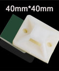 250 Pcs Peel And Stick Cable Tie Mount Bases For Heavy Duty Wire Wrangling Transform Your Home Or Office Setup With Rock Solid Plastic Holders That Grab Tight And Keep Everything Looking Clean 40Mm square base with green adhesive backing.