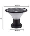 Outdoor Solar Post Cap Lights Two Pack For 4x4 And 6x6 Fence Posts Waterproof Deck Patio Lighting No Fuss Three Color Modes Solar Powered LED Post Caps Easy Mount High Lumen Warm White To White Spectrum shown with dimensions in millimeters