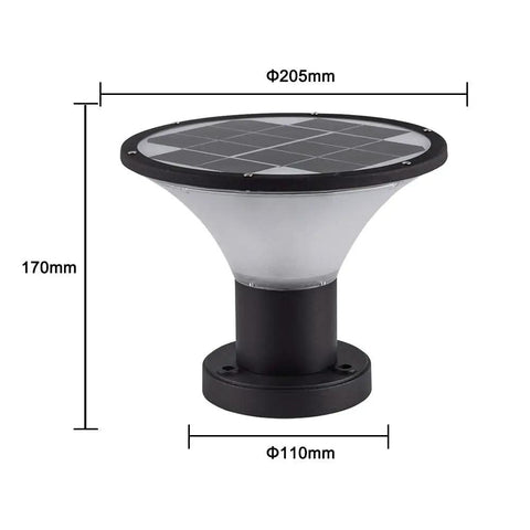 Outdoor Solar Post Cap Lights Two Pack For 4x4 And 6x6 Fence Posts Waterproof Deck Patio Lighting No Fuss Three Color Modes Solar Powered LED Post Caps Easy Mount High Lumen Warm White To White Spectrum shown with dimensions in millimeters
