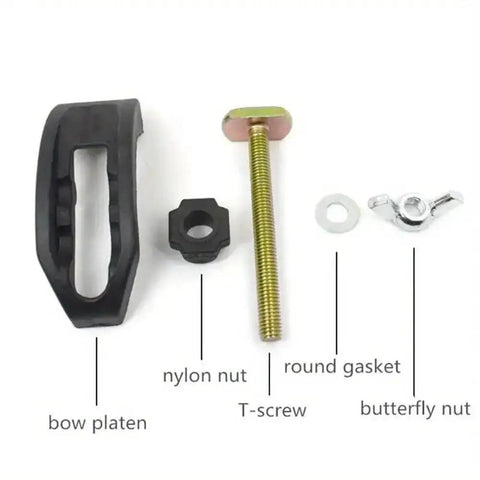 Six Pack CNC Arcuate Press Plate Clamps T Slot Hold Down Fixture Fastener parts including bow platen, T-screw, and nuts.