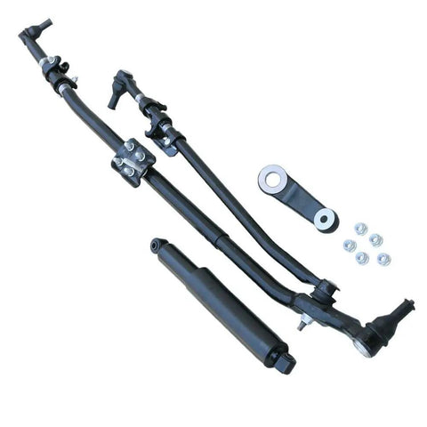 Get Back On The Road Smooth With This Dependable Lower Tie Rod End Steering Suspension Kit For Dodge And Ram 1500 2500 3500 Pickups Built Heavy Duty For Highway Hauling And Hassle Free Bolt In Install Includes Hardware 2003 Through 2008, featuring black steel tie rods and installation bolts.