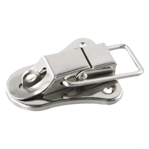 Close-up of silver zinc alloy Hasp Latch Kit For Jewelry Boxes And Wooden Chests Toggle Hasp Lock Hardware Padlock Ready Fastener