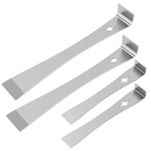 Four Piece Pry Bar Scraper Set With Stainless Steel Flat Pry Tools Do It All Crowbar Kit for remodeling, scraping, lifting, pulling tasks