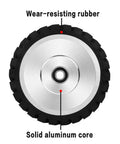 Front view of 10 By 2 Inch Belt Grinder Rubber Wheel With Serrated Contact 6206 Bearing Durable Wheel showing wear-resistant rubber and aluminum core