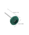 Trendy 100 Piece Mini Buffing Wheel Kit With T-Shaped Design For Drills featuring green scouring pad abrasive, 4.5cm, for polishing metal.