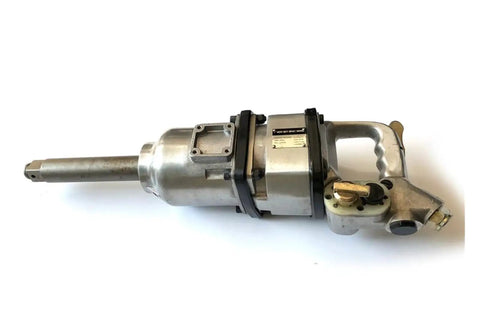 Heavy Duty 1 Inch Pneumatic Air Impact Wrench with ergonomic grip shown from the side, built for auto mechanics and industrial use.