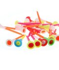 Mixed color Rubber Cushioned Top Plastic Golf Tees, 3.25 inch, 50 pack, featuring smooth tee shots and soft rubber tip protection