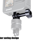 316 Stainless Steel Thumbscrew For GoPro Hero 5 Through 11 And Insta360 One R X3 X2 1/4 Inch Standard Screw Hole installed on camera