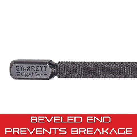 Heavy Duty Nail Set With Large Square Head Beveled End And Knurled Grip For Secure Holding No Slip Grip Hardened And Tempered Steel 4 Inch Length 1/16 Inch Punch Diameter 800B