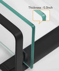 Close-up of Heavy Duty Lavatory Glass Bathroom Shelf With Huge Storage Space Two Tier Tempered Glass Shower Shelves