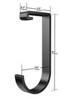 Heavy Duty 4 Pack Overhead Garage Ceiling Storage Hooks Add On Flat Hook Accessory For Hanging Bikes Ladders Tools And More Supports Up To 53 Lbs Easy Mounting close-up with dimensions