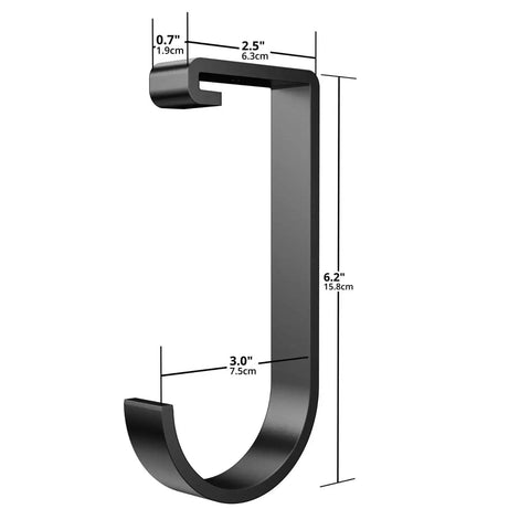 Heavy Duty 4 Pack Overhead Garage Ceiling Storage Hooks Add On Flat Hook Accessory For Hanging Bikes Ladders Tools And More Supports Up To 53 Lbs Easy Mounting close-up with dimensions