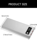 Slick 8 Slot 18650 Battery Holder With Usb C Fast Charging And Crisp Lcd Display, Grab And Go Stash Box dimensions 8cm x 17.8cm.