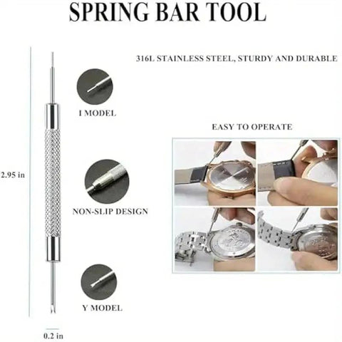 All In One Watch Link Removal Kit With Two Link Pliers Pin Remover Replacement Pins And Extractors For Easy Band Sizing Tool