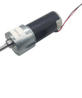Heavy Duty 12V Or 24V DC Tubular Gear Motor Featuring Rock Solid Permanent Magnets High Torque Reducer Reverse Switch Zero Hassle Mini Electric Engine Built Different, side view showing metal casing and shaft.