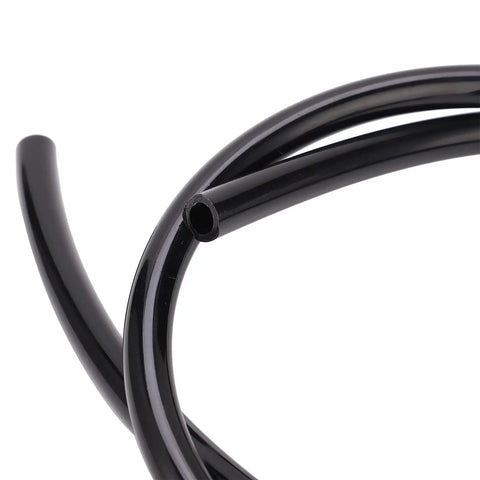 Hardcore Heavy Duty PU Polyurethane Air Hose Built Like A Beast For Woodworking Factory Use High Pressure Pneumatic Tube Thick Walls Slam Proof Endure 14x10mm One Meter Length Great For Demanding Industrial Jobs Where Reliability Rules. Black PU air hose coil with cut end