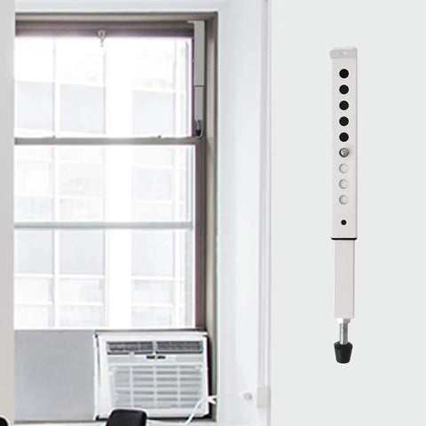 AC Window Security Lock Bar For Sliding Windows, Sturdy Adjustable Steel Barrier Extends From 10 To 17.5 Inches, Prevents Window From Opening During Air Conditioner Install, Heavy Duty Home Security