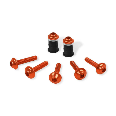 Orange screws and grommets from 195 Piece Motorcycle Fairing Bolt Kit With M5 M6 Aluminum Screws And Hardware Grommets Nuts Washers Clips 5mm And 6mm Allen Wrenches Universal For Sport Dirt Bike Bodywork Windscreen Orange Gear