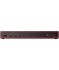 Plug And Play Thunderbolt 5 Docking Station Boasting 180W Output For Smooth Triple 8K Displays And Snappy Data Transfers For High Performance Workstation Setups Black, front view showing ports.