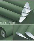 Removable Peel And Stick Wallpaper Contact Paper Dark Green Self Adhesive Vinyl Roll For Walls And Cabinets Renter Friendly Textured Solid Color