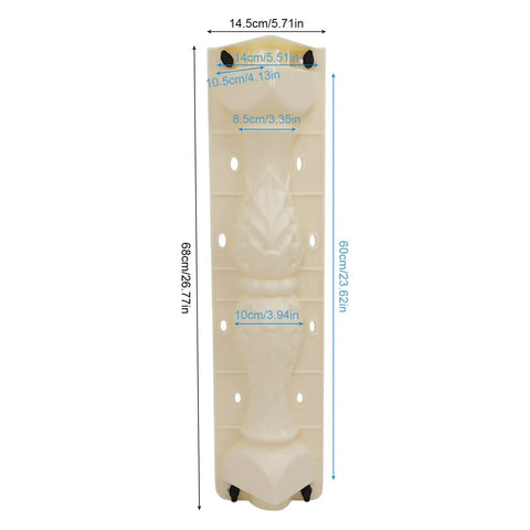 Front view of 60cm Plastic Balustrade Mold Roman Column Concrete Mold Kit in white PVC for DIY cement casting.
