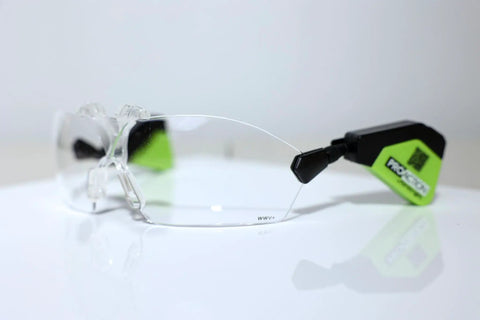 Hard Hat Safety Glasses With Interchangeable Lenses Anti Fog Anti Scratch Ansi Certified Ppe Eyewear clear lenses with side mounts.