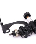 Slick Universal Brake Proportioning Valve Kit With Adjustable Knob And Mounting Bracket detailed view with stainless lines.