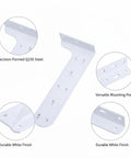 Heavy Duty L Shaped Shelf Brackets Made From Q235 Steel With White Finish for Wall Mount Cabinets and Floating Shelves 1 Pack