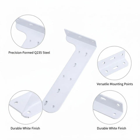 Heavy Duty L Shaped Shelf Brackets Made From Q235 Steel With White Finish for Wall Mount Cabinets and Floating Shelves 1 Pack