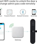 Image showing Ultra Secure Biometric Fingerprint Door Lock With Seamless App Control, Bluetooth, app unlock, and gateway for remote access.