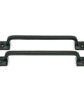 Black Cast Iron Pull Handles 9 Inch Square Base Set Of 2 Durable Powder Coated Finish For Cabinet Doors Gates Barn Doors And Interior Exterior Use