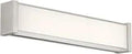 Svelte 16 Inch LED Vanity Wall Light Ultra Sleek 3in Wide 2700K Warm Glow Brushed Nickel Finish with 5mm Glass Ceramic Glaze