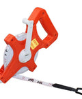 Open Reel Tape Measure With Retractable Blade, 300 Feet Dual Sided Tape For Track And Field, sturdy orange frame with wind crank