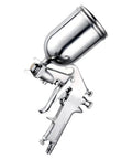 High Output Pneumatic Paint Sprayer Featuring 400 Ml Top Cup Air Spray Gun, silver alloy paint sprayer with cup, ideal for DIY projects.