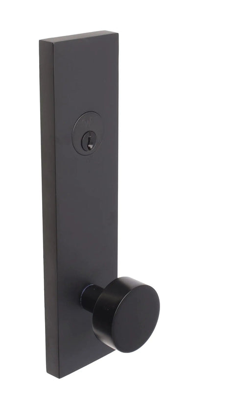 Addy Entry Handle With Mesa Knob Keyed Handleset Matte Black Front Door Hardware Complete Set For Residential Security And Sleek Dope Style Durable Finish Easy Install