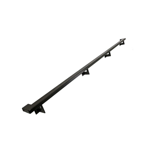 Built Tough Aluminum Handrail Grab Bar 12 Feet Long With Secure Mounting Brackets And Matte Black Powder Coated Finish weather resistant rail.