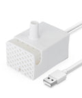 PWF002B Compatible Replacement Pump For Dog Water Fountain With Light, shown in white, features a USB power cable included.